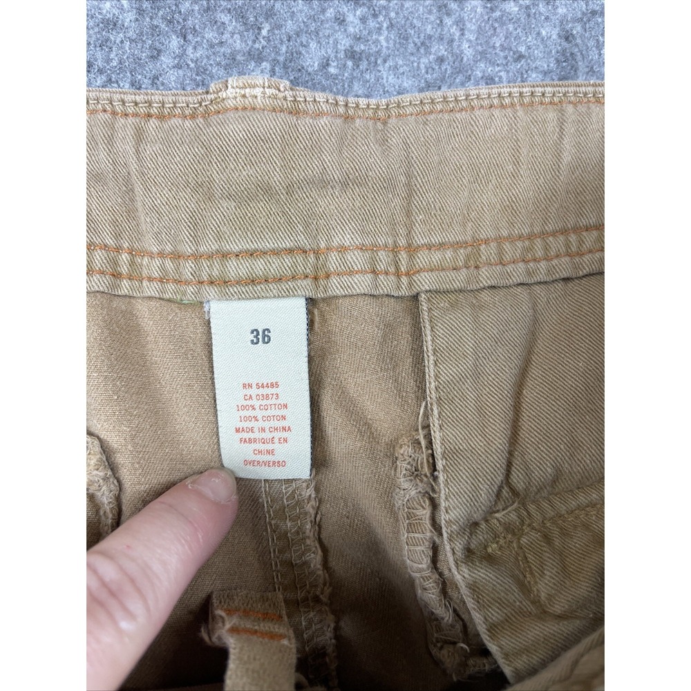 American Eagle Cargo Shorts Mens 36 Beige Broken In Streetwear Grunge Distressed - Picture 12 of 13